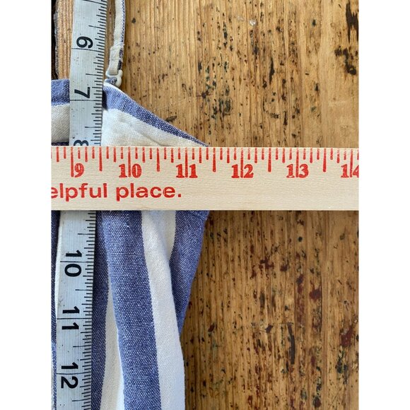 American Eagle Women’s Blue/White Striped Button-Front Jumpsuit XS Linen Blend - Picture 7 of 8